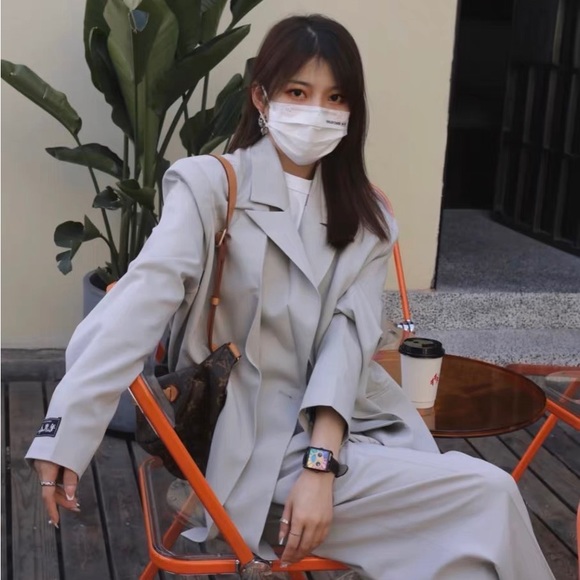 Grey blazer suit jacket - Picture 7 of 8